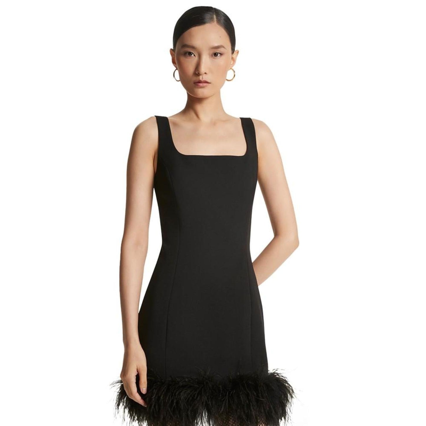Women's Feather-Trim Mini Dress