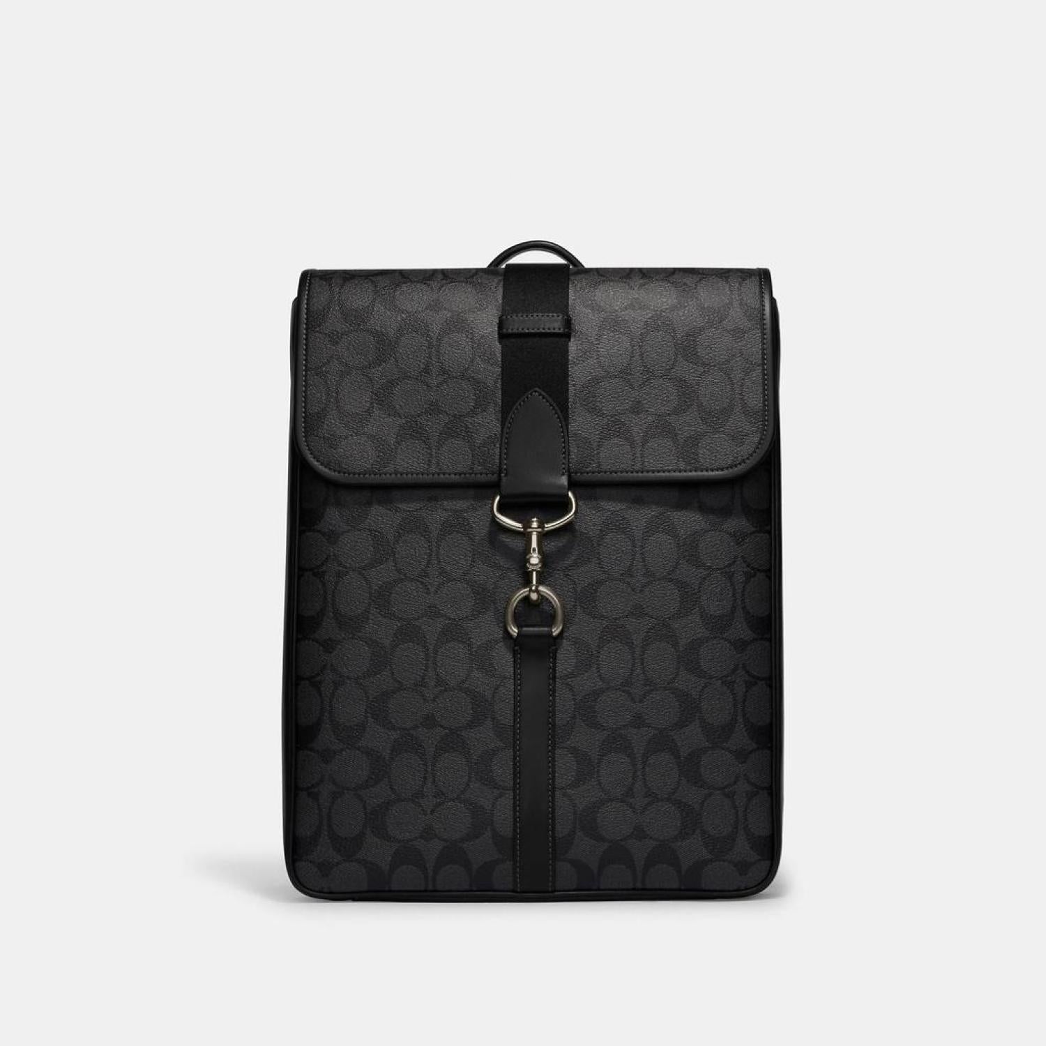Coach Outlet Blaine Backpack In Signature Canvas Charcoal One Size Coach Outlet Blaine Backpack In Signature Canvas Charcoal One Size