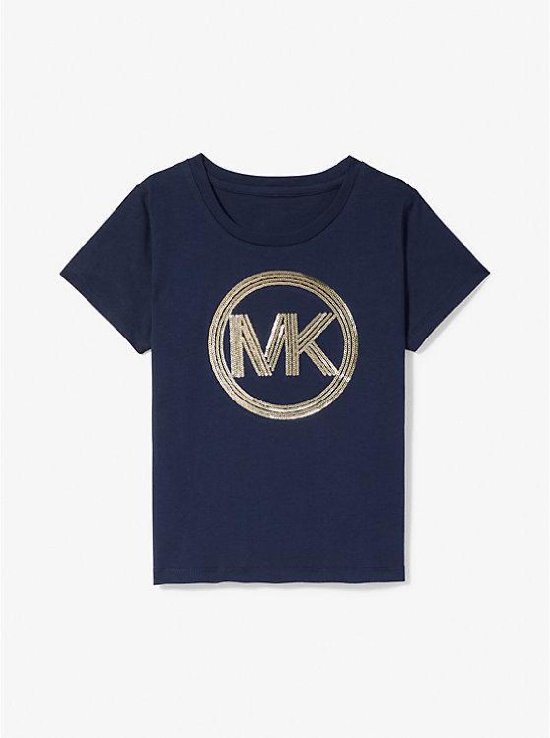 Sequined Logo Cotton T-Shirt