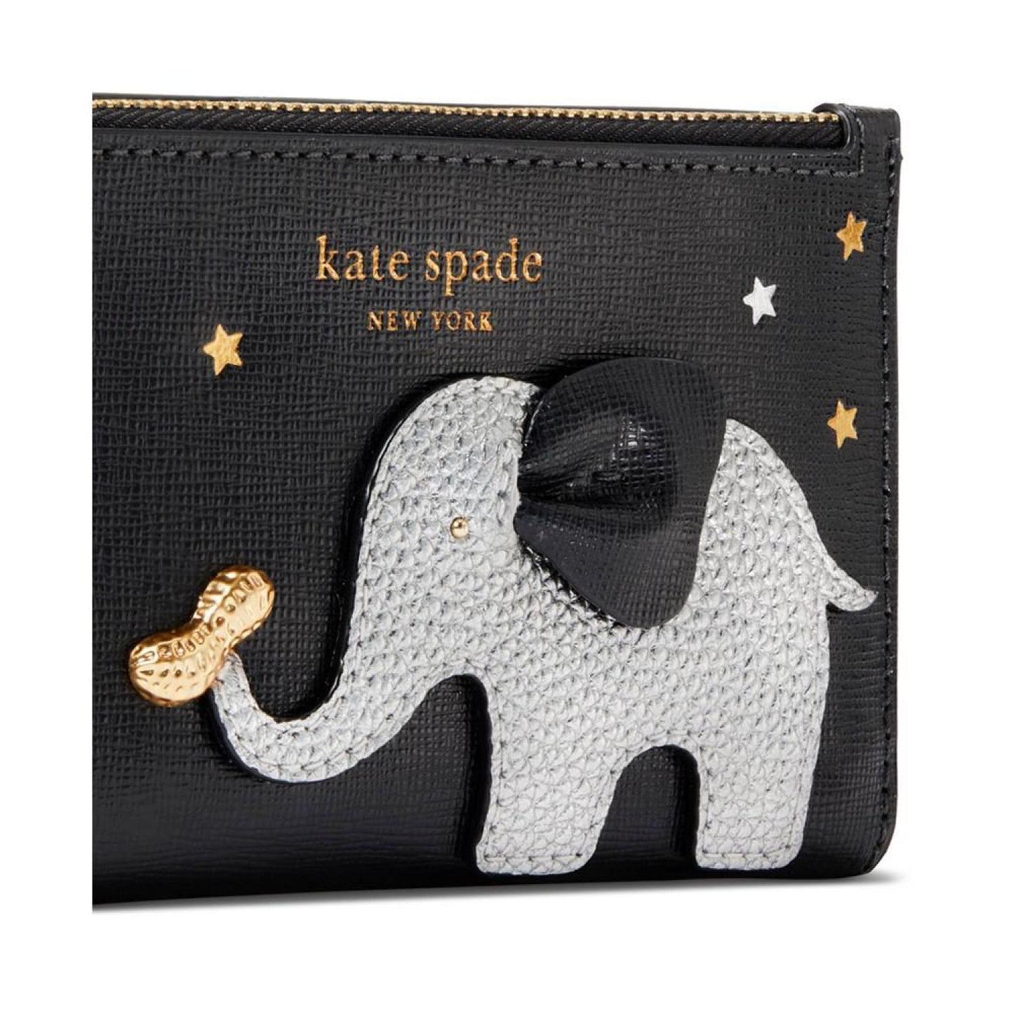 Ellie Embellished Saffiano Leather Slim Bifold Wallet
