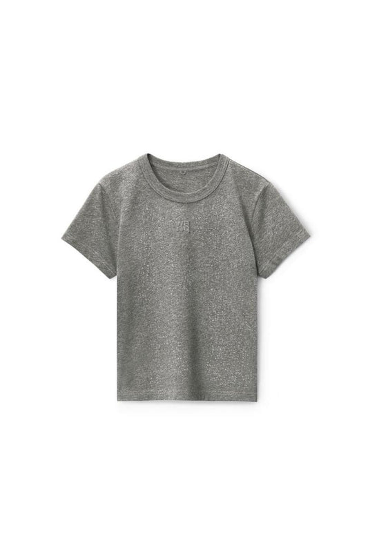 Puff Logo Shrunken Tee In Glitter Jersey
