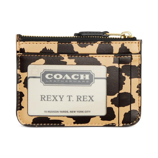 Skinny Leopard Printed Leather Mini ID Case
