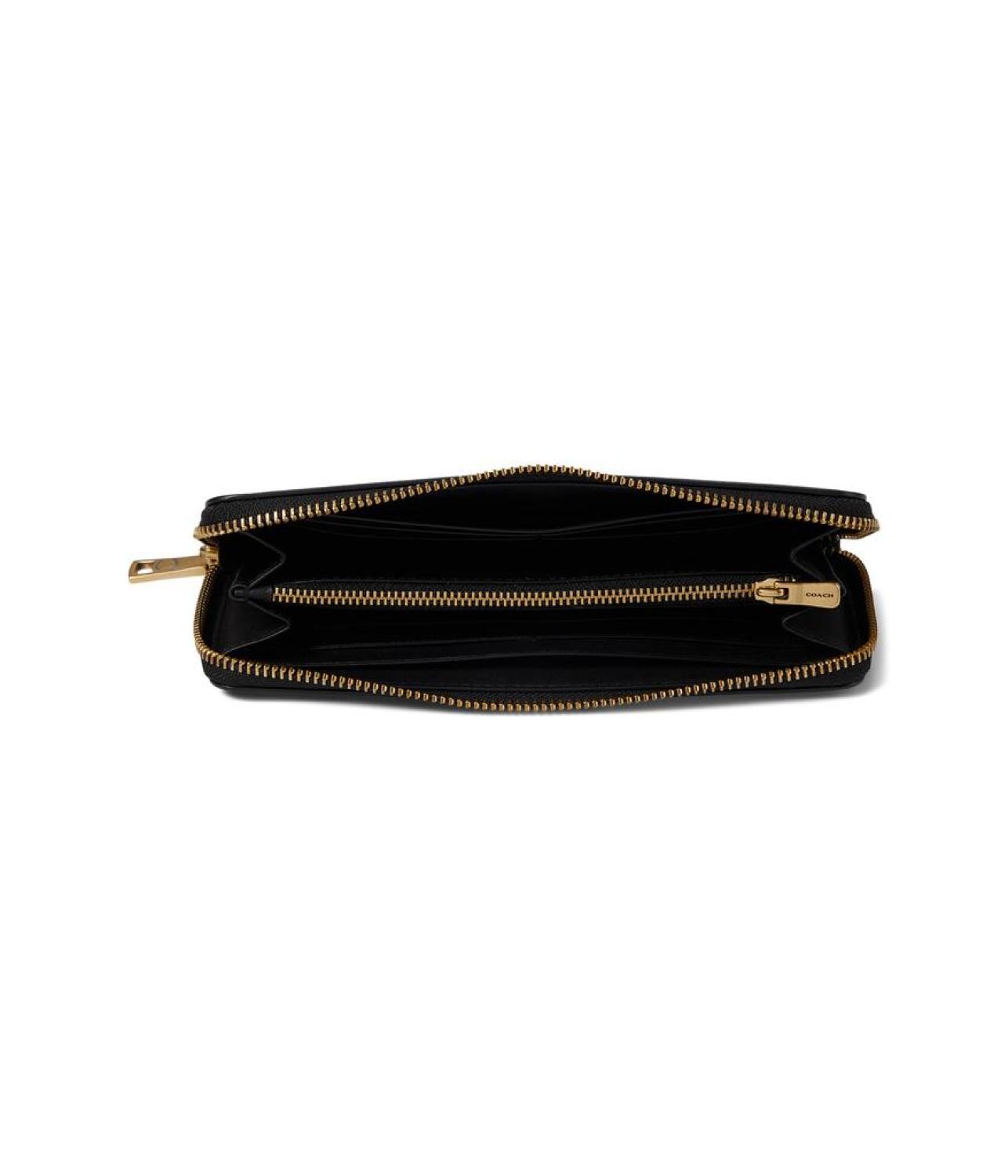 Smooth Leather Slim Accordion Zip