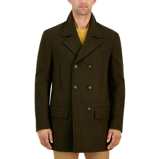 Men's Classic Fit Double-Breasted Wool Blend Peacoats