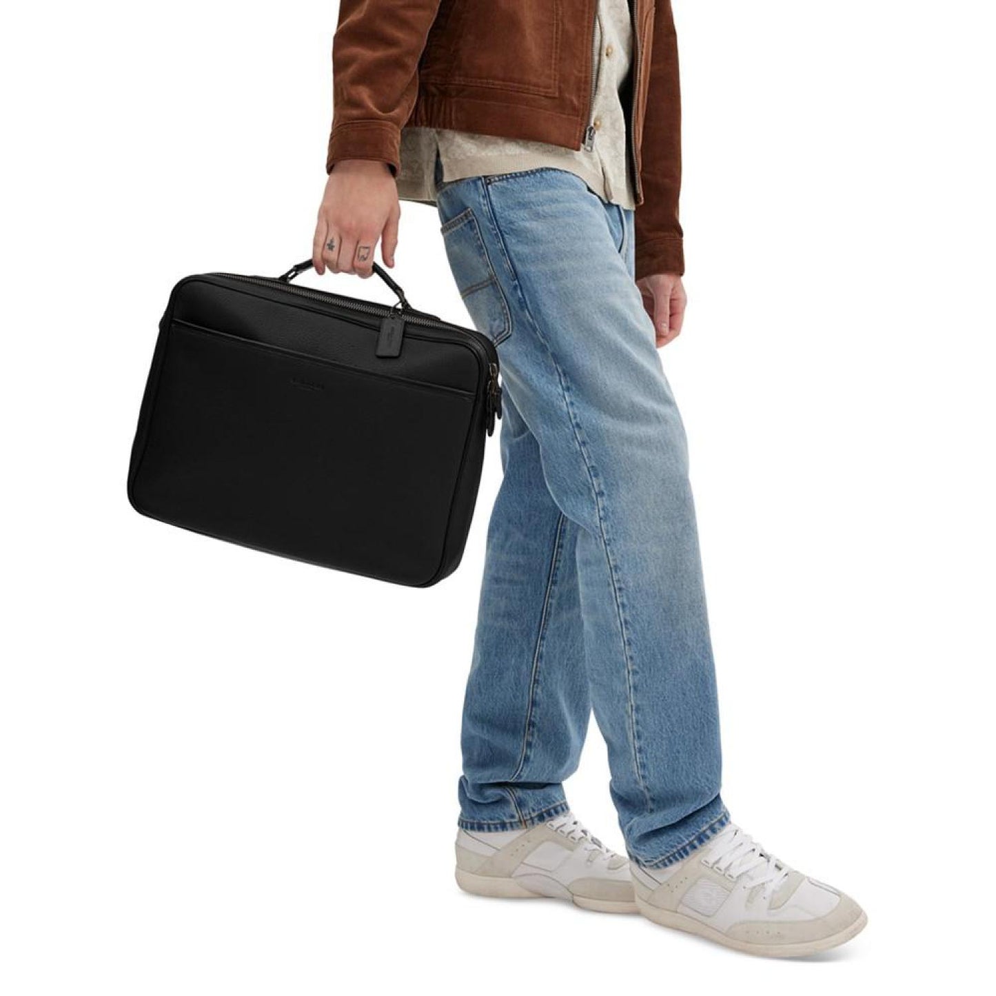 Men's Gotham Pebble Leather Convertible Briefcase