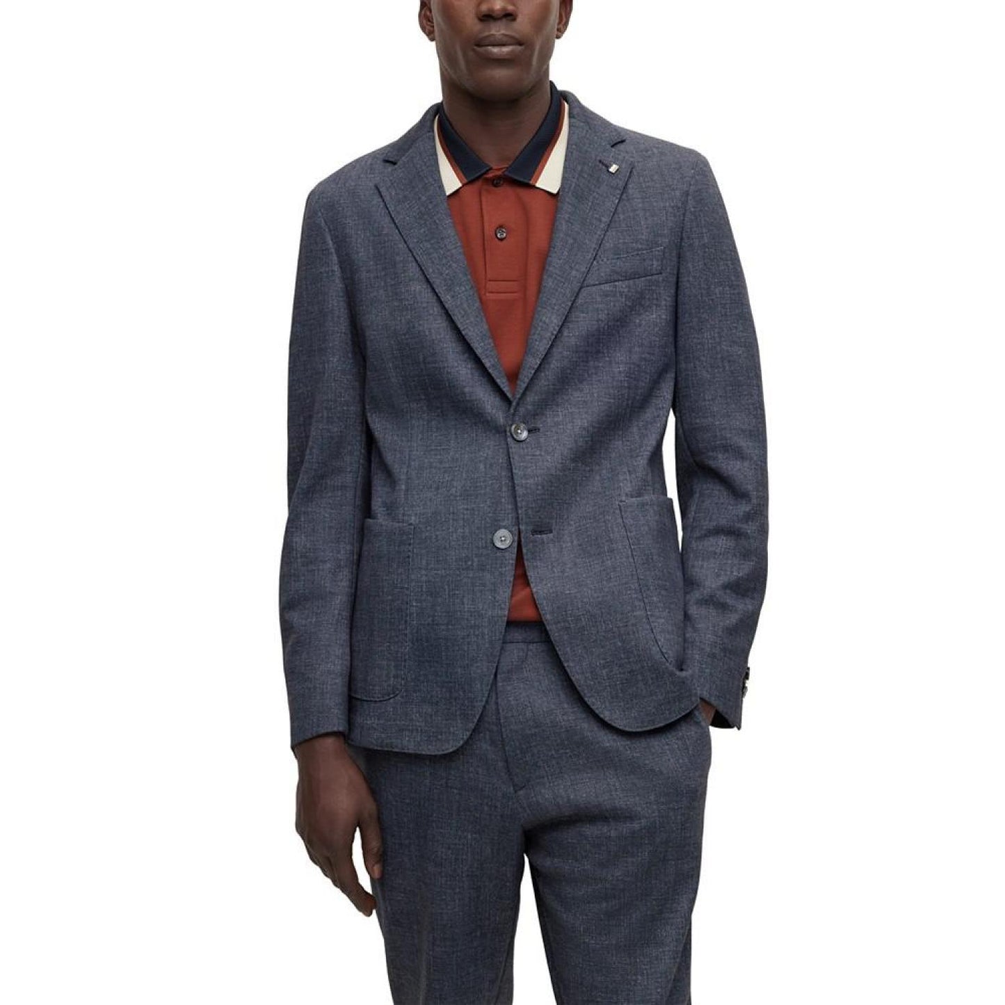 Men's Micro-Patterned Stretch Jersey Slim-Fit Jacket