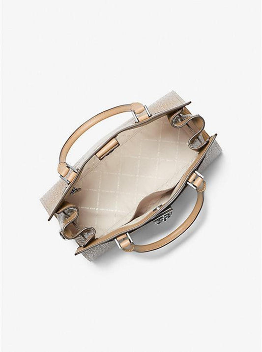 Hamilton Medium Crocodile Embossed Faux Leather Satchel