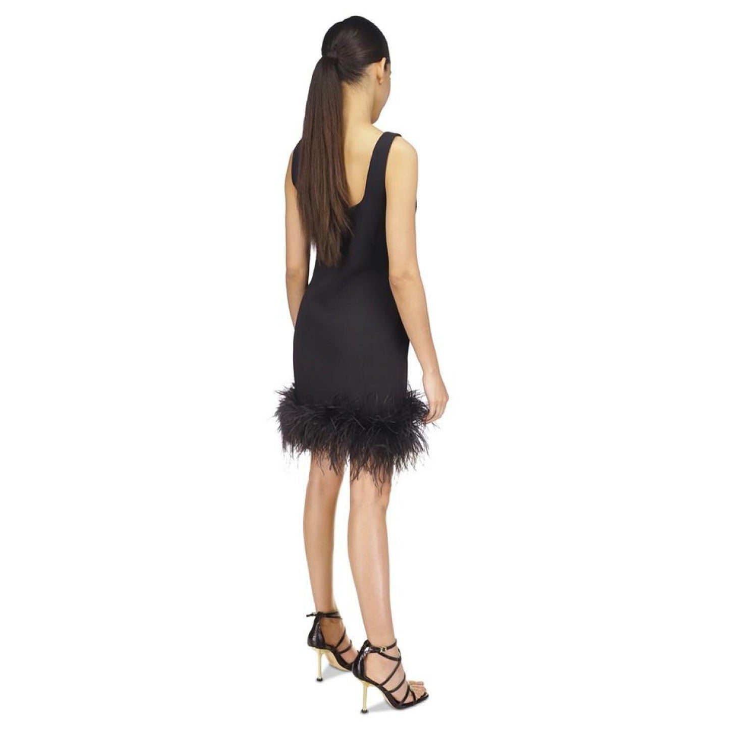 Women's Feather-Trim Mini Dress