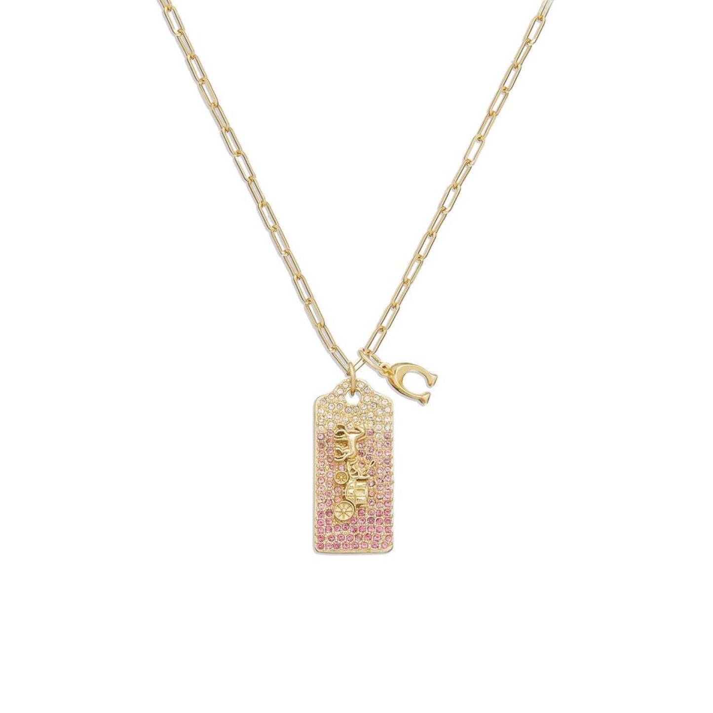 Signature Pave Tag Pendant Necklace