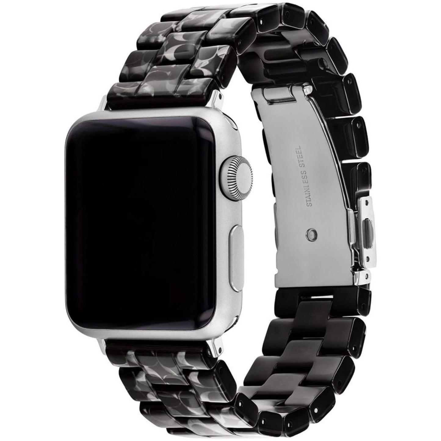 Women's Black Tortoise Signature C Resin Bracelet for 38mm, 40mm, 41mm Apple Watch