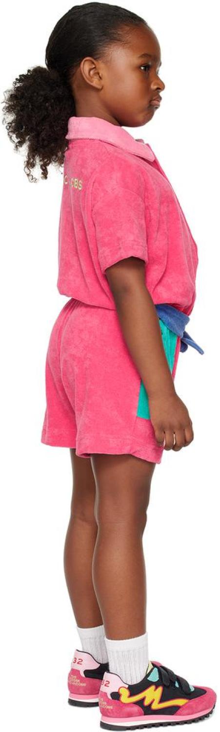 Kids Pink Belted Romper