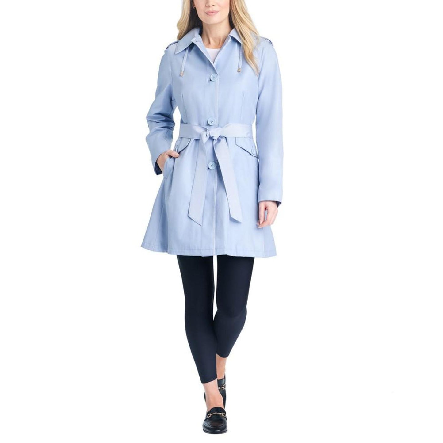 Women's Single-Breasted Raglan-Sleeve Trench Coat