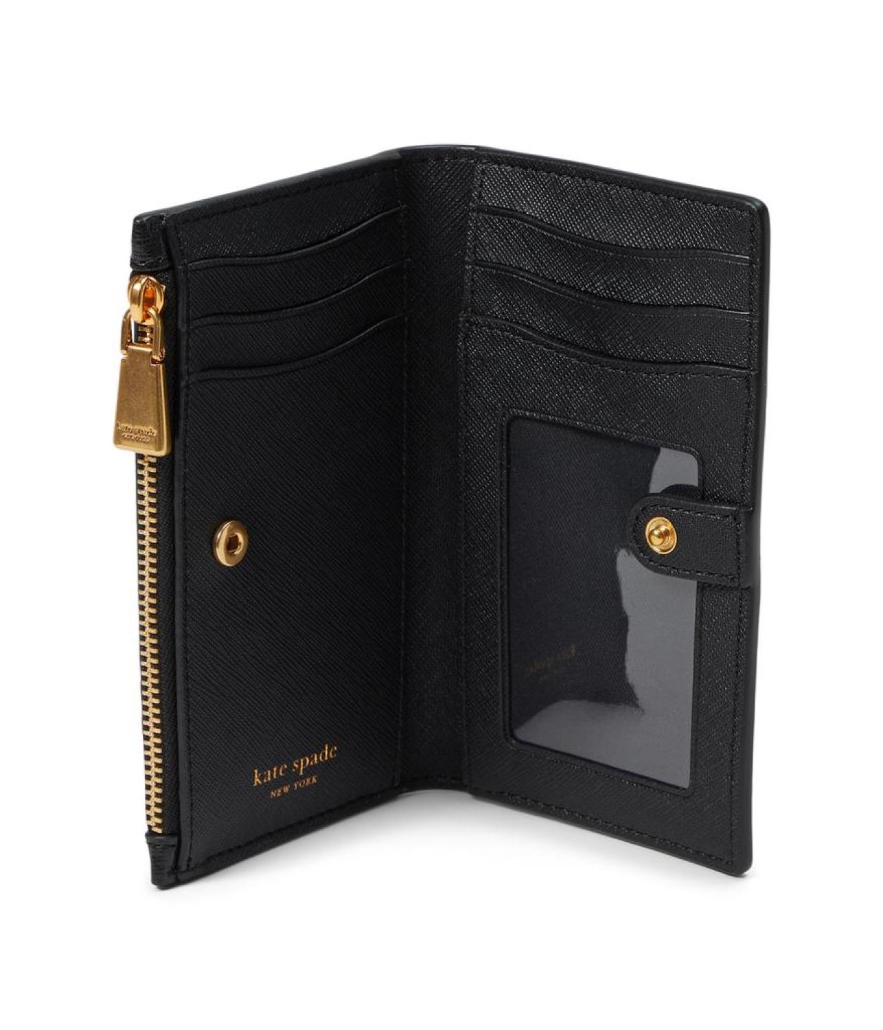 Morgan Winter Blooms Embossed Saffiano Leather Small Slim Bifold Wallet