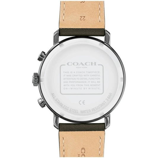 Men's Harrison Olive Leather Strap Watch 42mm