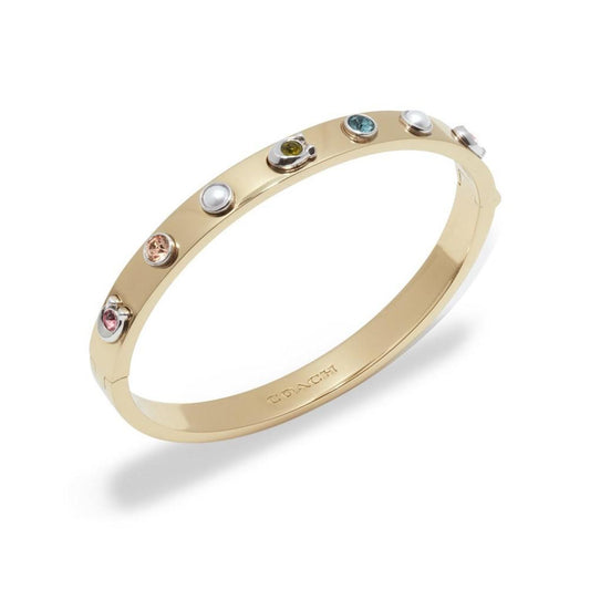 Faux Stone Signature Imitation Pearl Bangle Bracelet