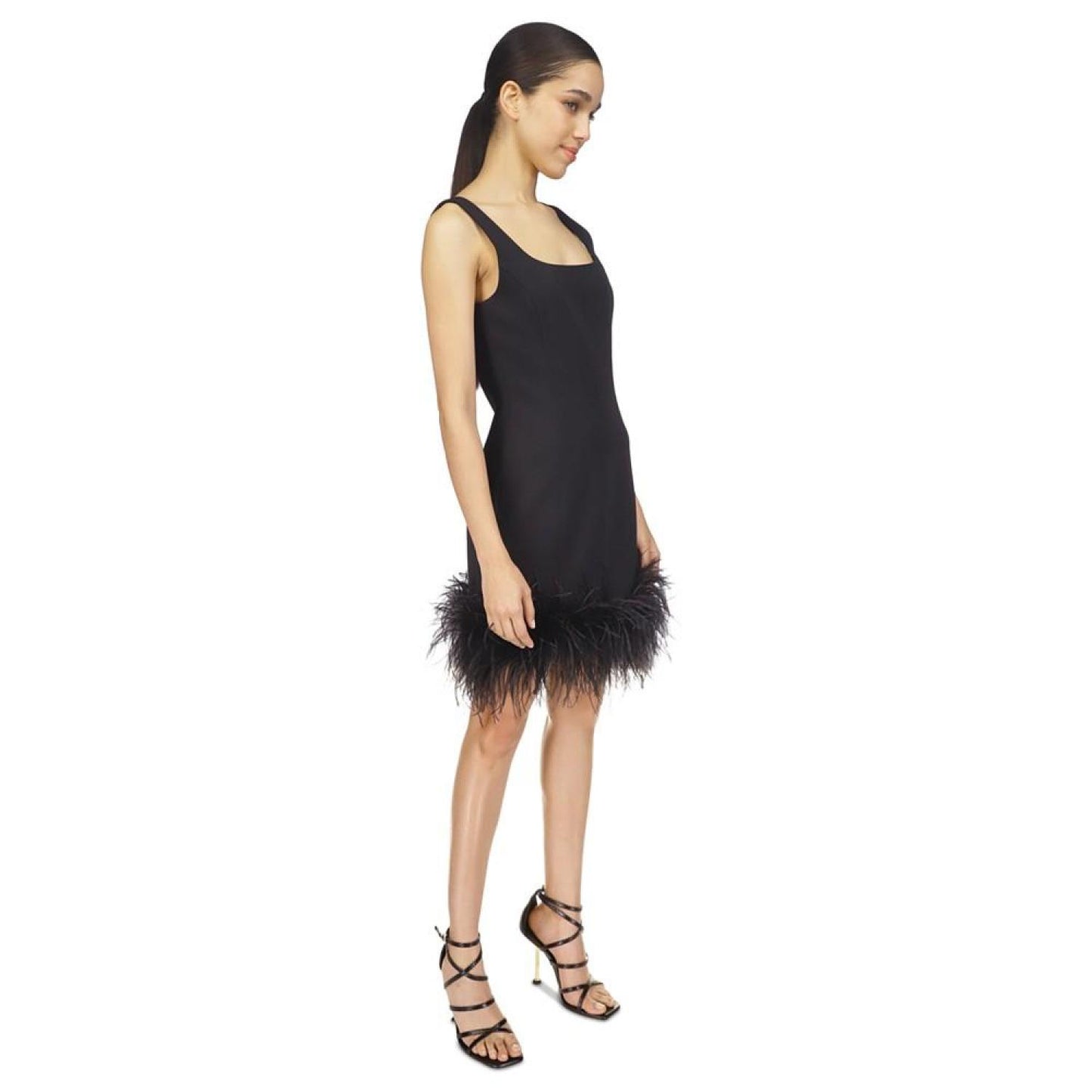 Women's Feather-Trim Mini Dress