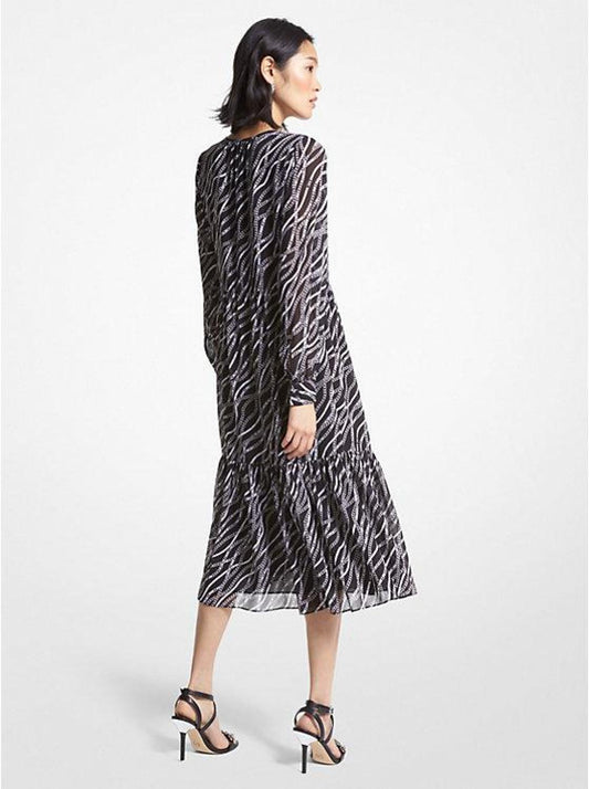 Status Print Georgette Midi Dress