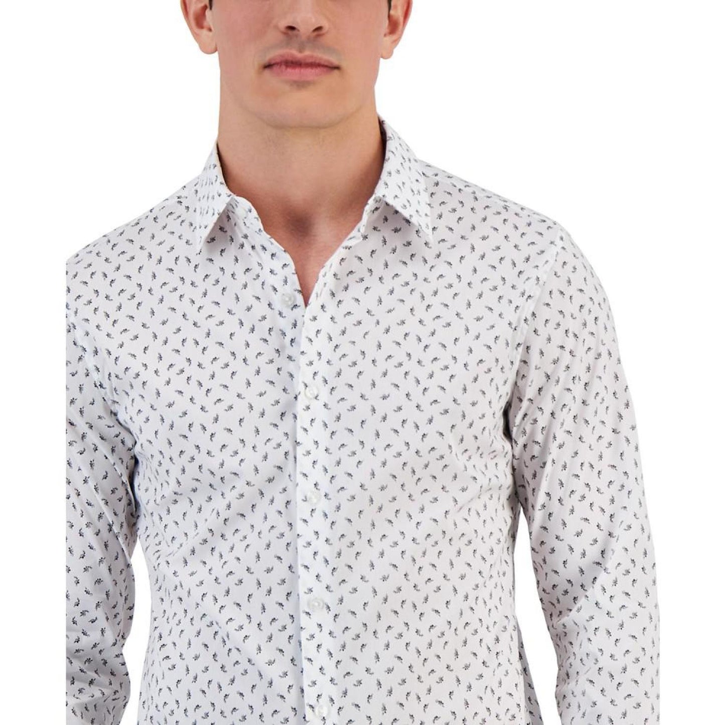 Men's Slim-Fit Micro-Floral Shirt