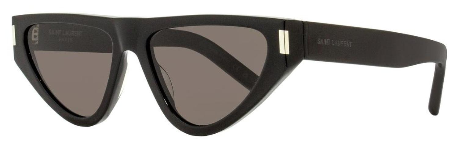 Saint Laurent Black Beveled Acetate Cat-Eye Sunglasses Saint Laurent SL 214 Kate L (55 - 20) with Grey lenses and  main image 2