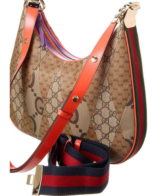 Gucci Attache Medium Canvas Shoulder Bag