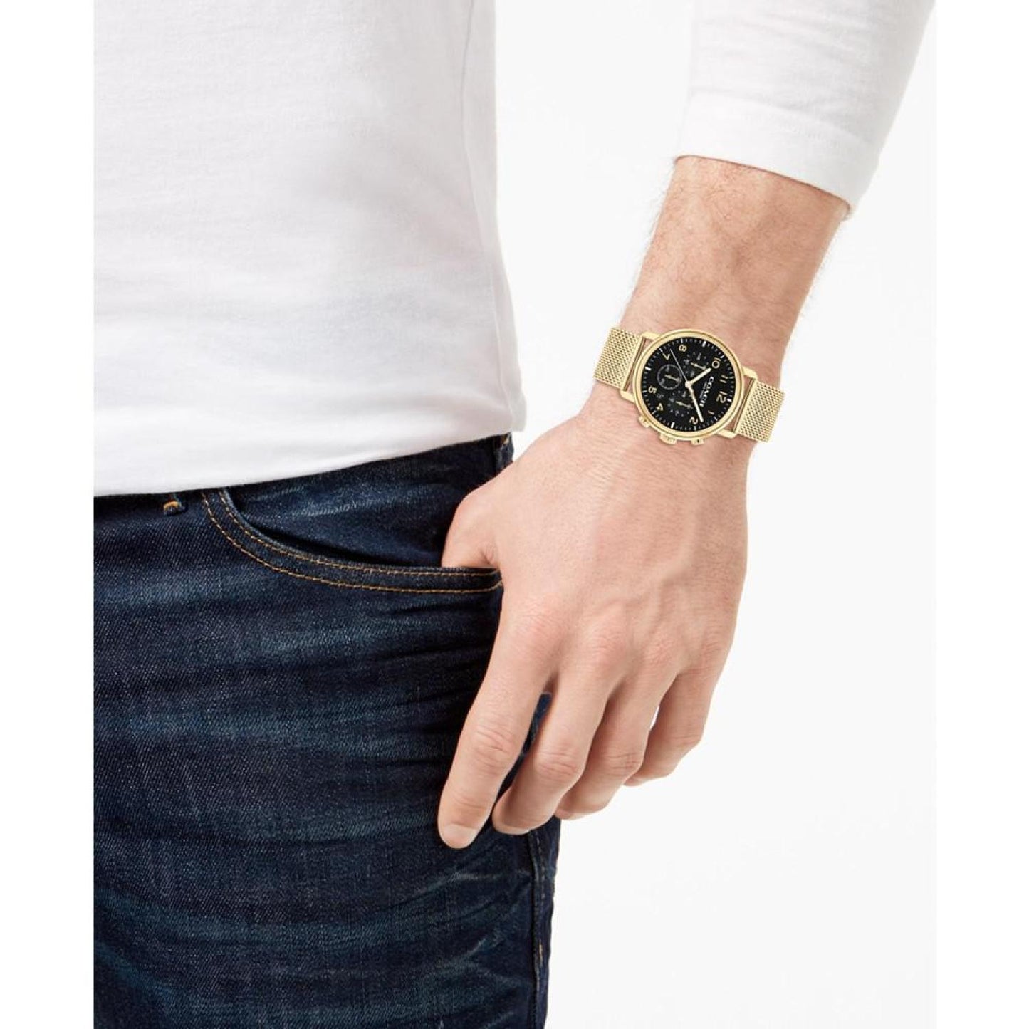 Men's Harrison Stainless Steel Mesh Bracelet Watch