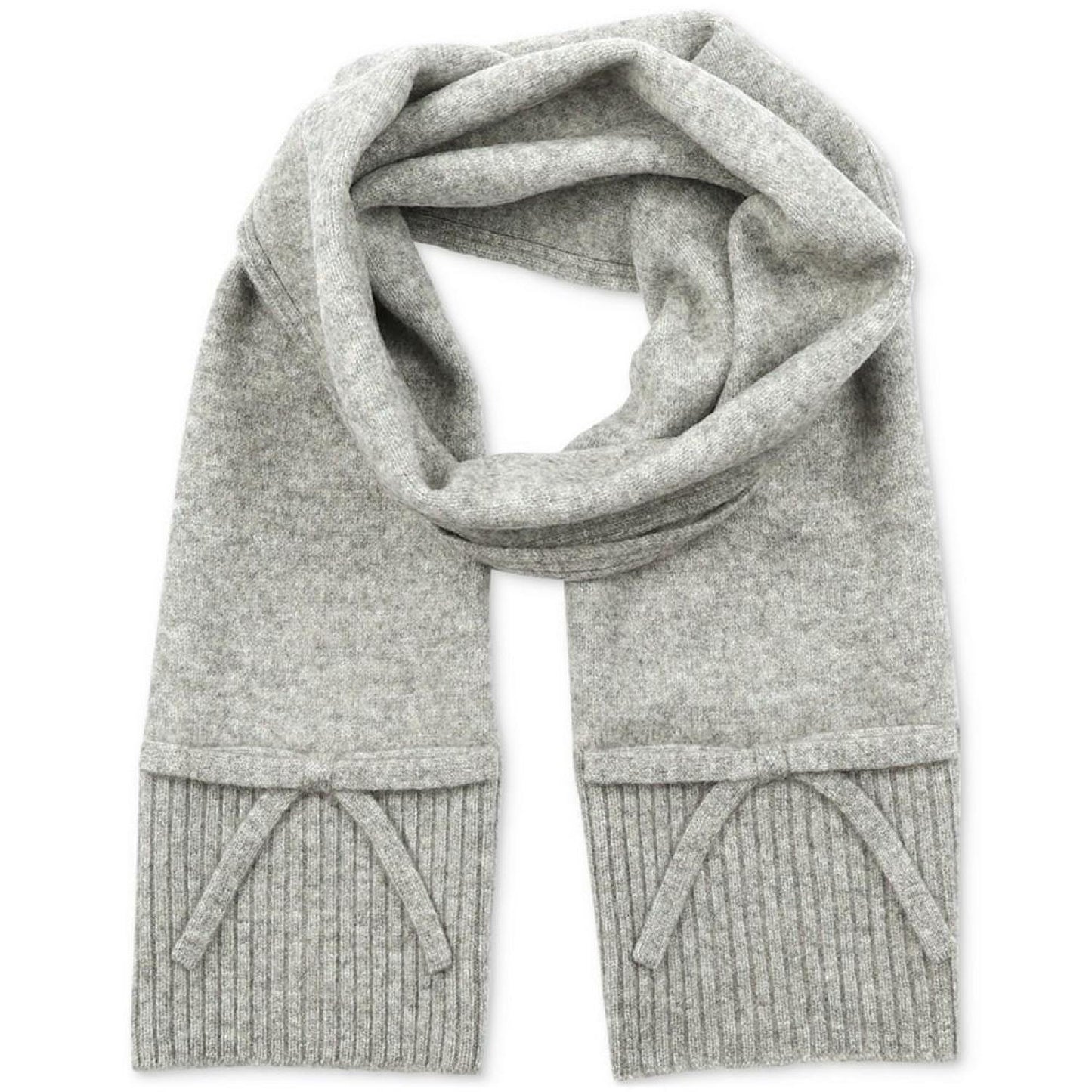 Women's Bow Ribbed-Trim Knit Scarf