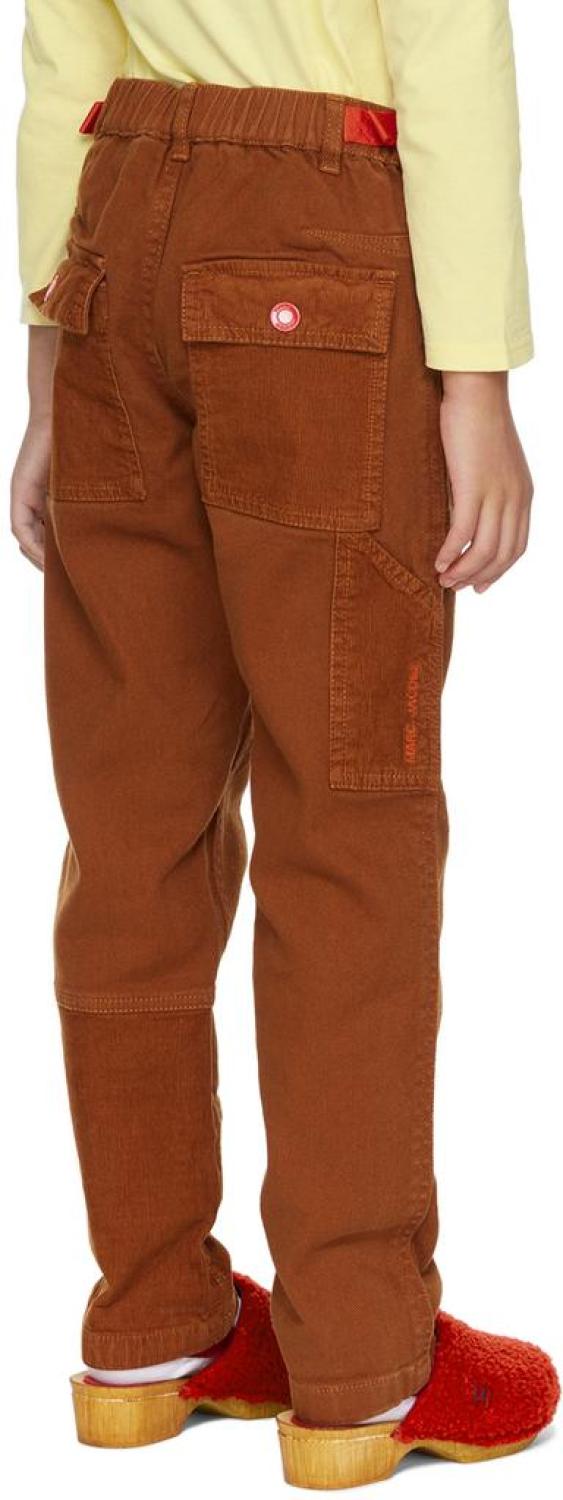 Kids Orange Paneled Cargo Pants