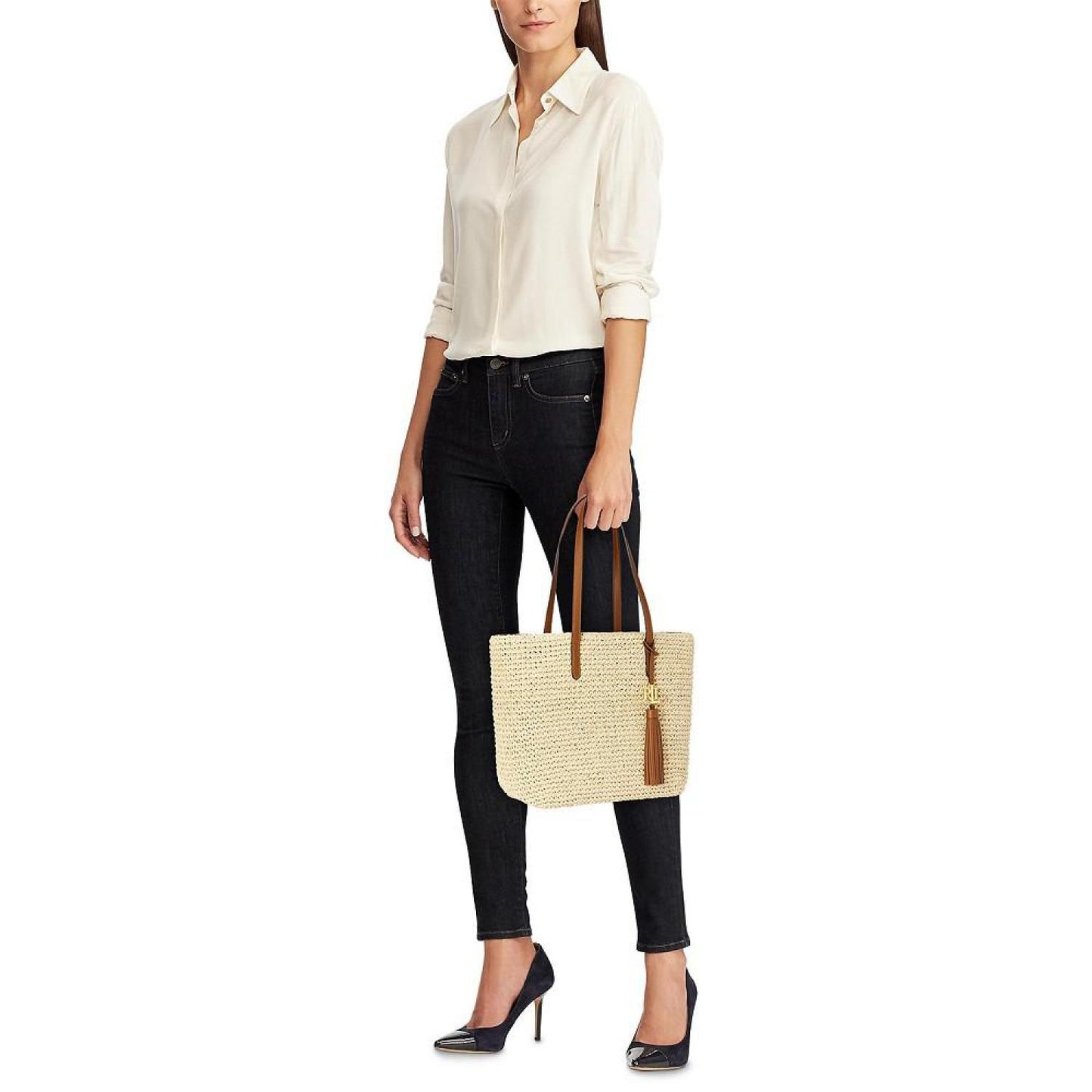 Crochet-Straw Medium Whitney Tote
