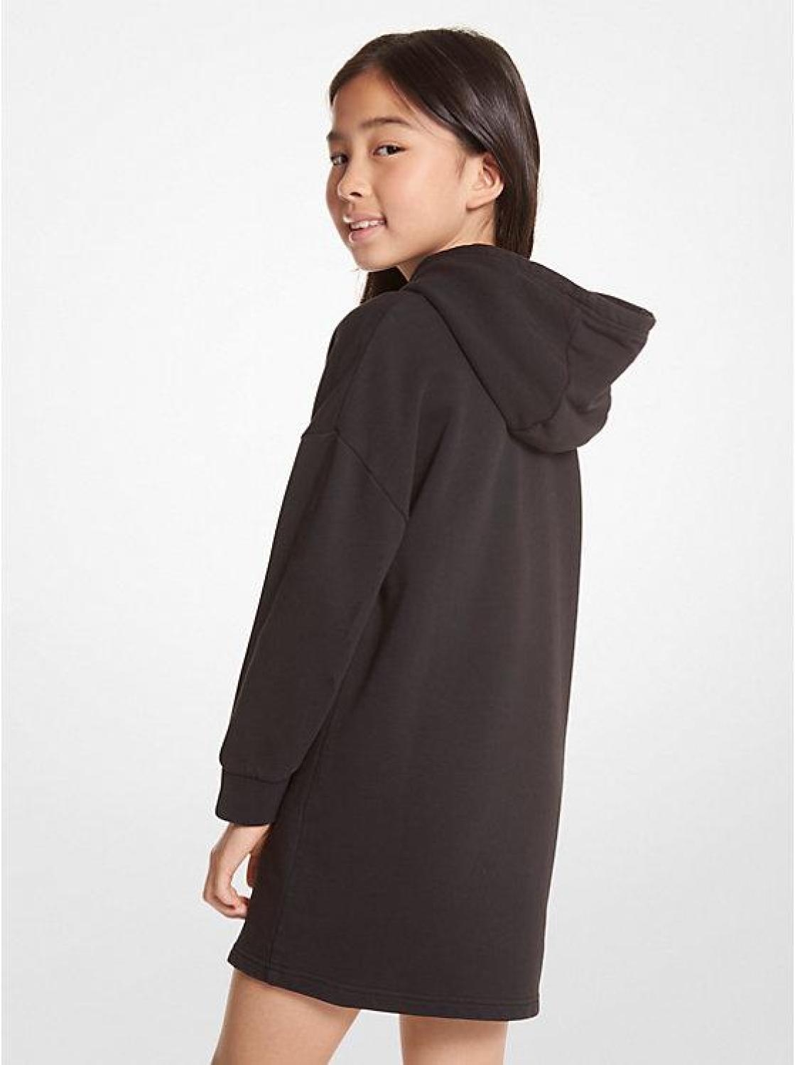 Embellished Logo Cotton Hoodie Dress