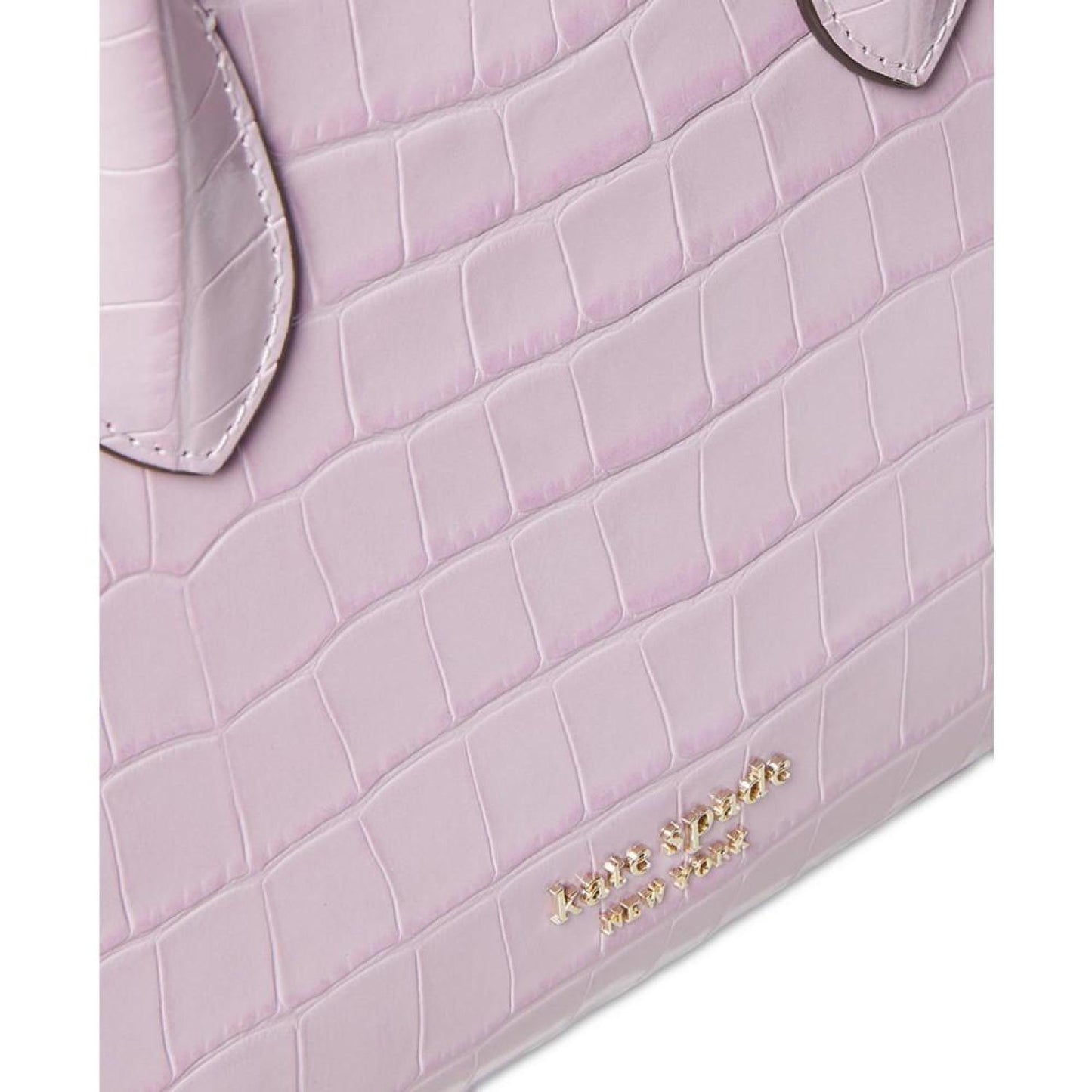 Knott Croc Embossed Leather Medium Zip Top Satchel
