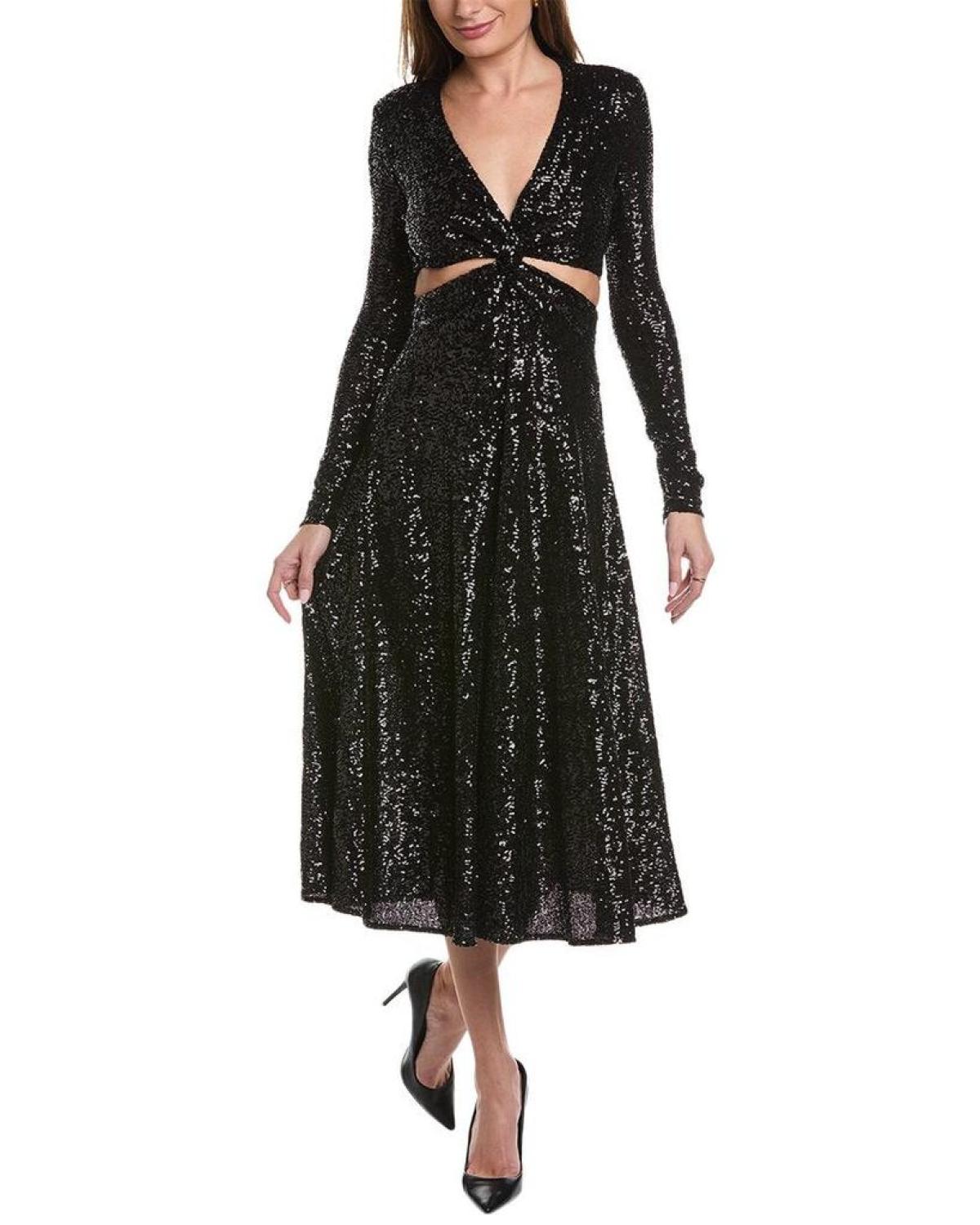 michael kors sequin dress Michael Kors Collection Cutout Sequin Midi Dress