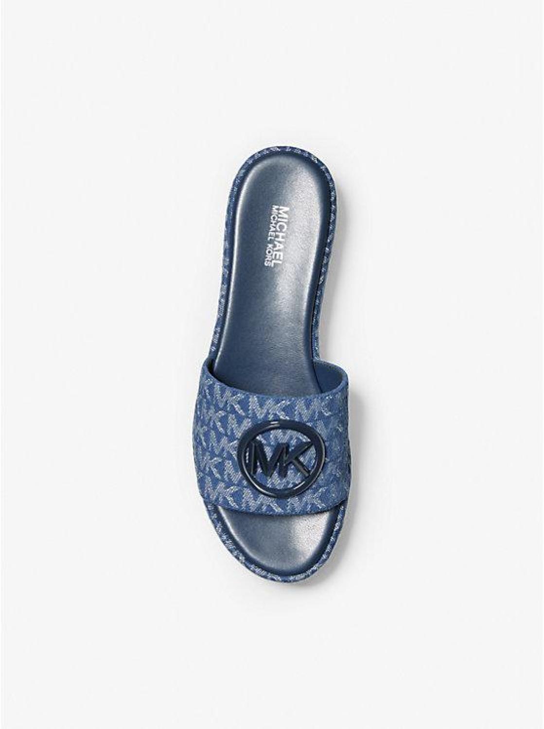 Sadler Logo Jacquard Wedge Sandal
