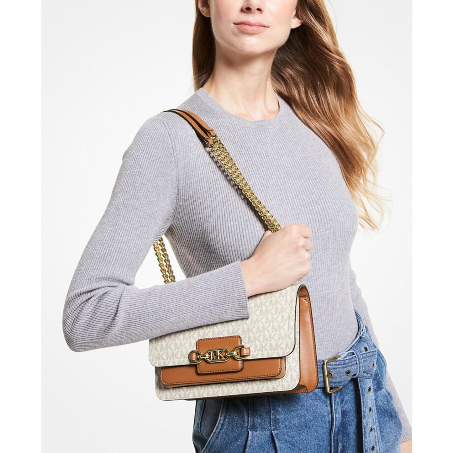 Logo Heather Large Shoulder Bag
