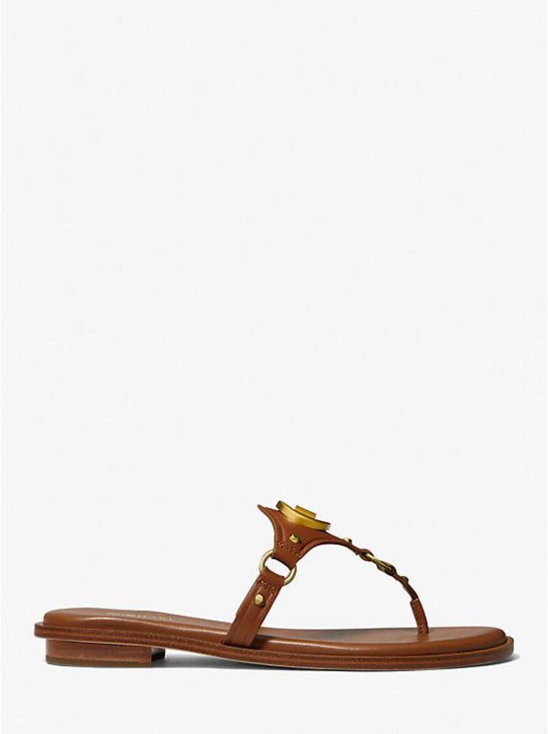 Conway Logo Charm Leather Sandal