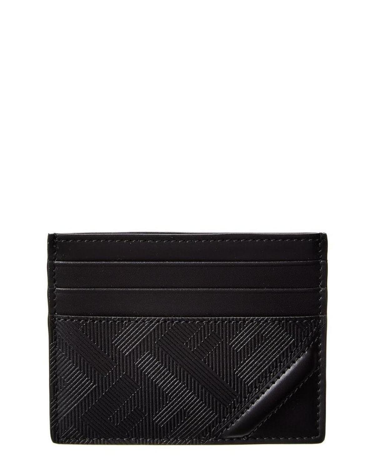 FENDI Shadow Diagonal Leather Card Holder