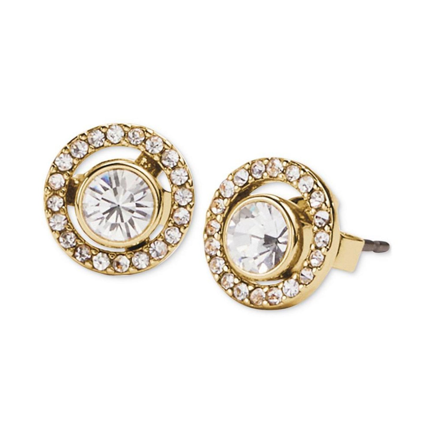 Gold-Tone Crystal Halo Stud Earrings