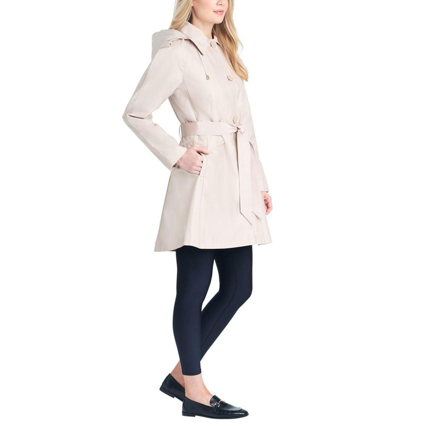 Women's Single-Breasted Raglan-Sleeve Trench Coat