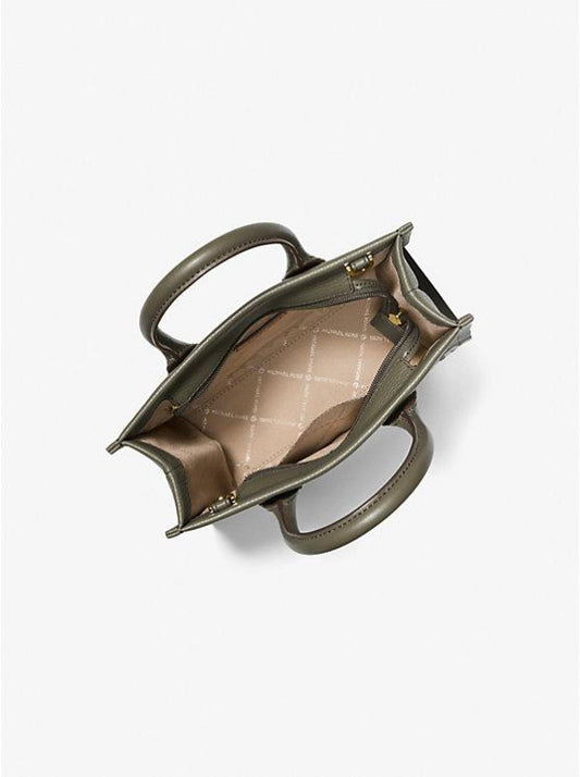 Mirella Small Logo Embossed Pebbled Leather Crossbody Bag