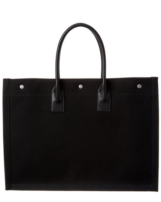 Saint Laurent Rive Gauche Canvas & Leather Tote