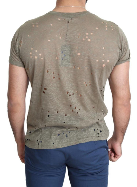 Guess Cotton Stretch Logo Print Men Casual Perforated Men's T-shirt