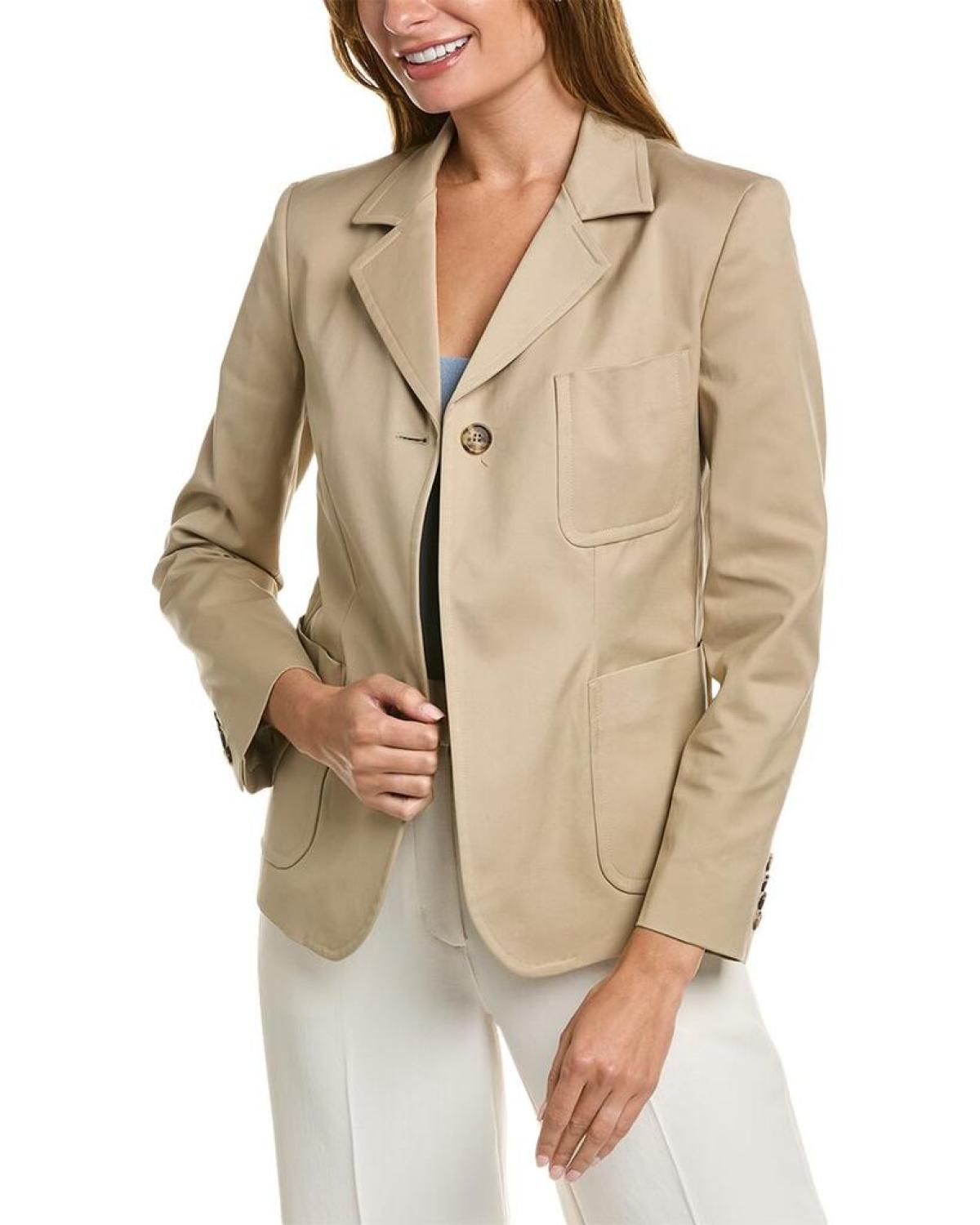 Michael Kors Twill Button Jacket