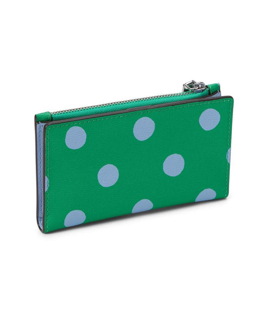 Morgan Sunshine Dot Printed Pvc Small Slim Bifold Wallet