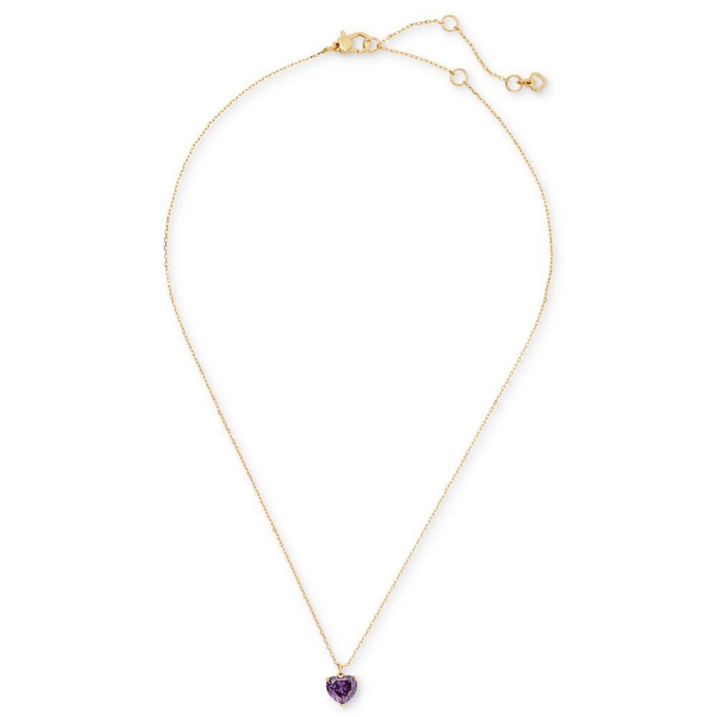 Gold-Tone Birthstone Heart Pendant Necklace, 16" + 3" extender