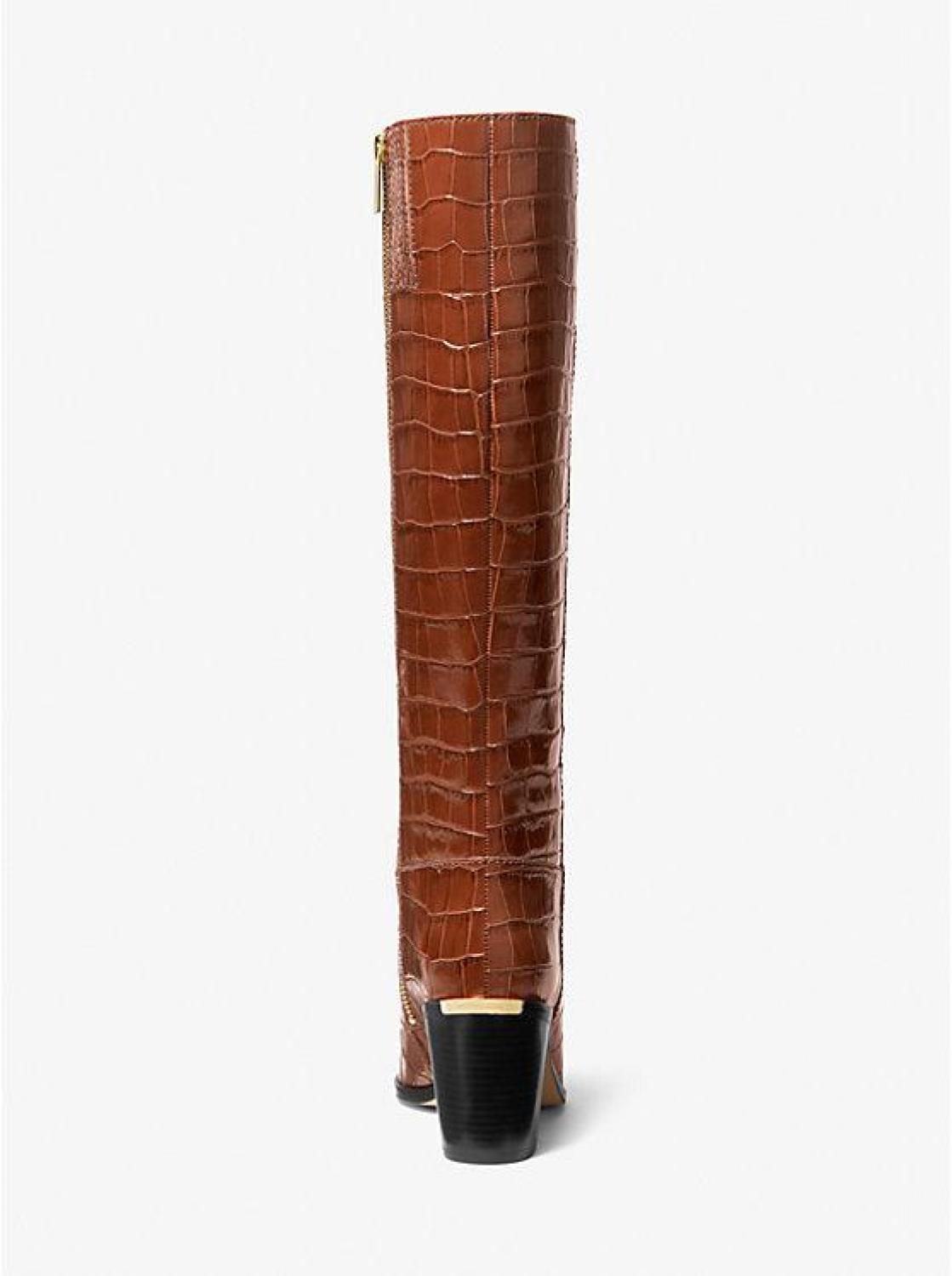 Loni Crocodile Embossed Leather Boot