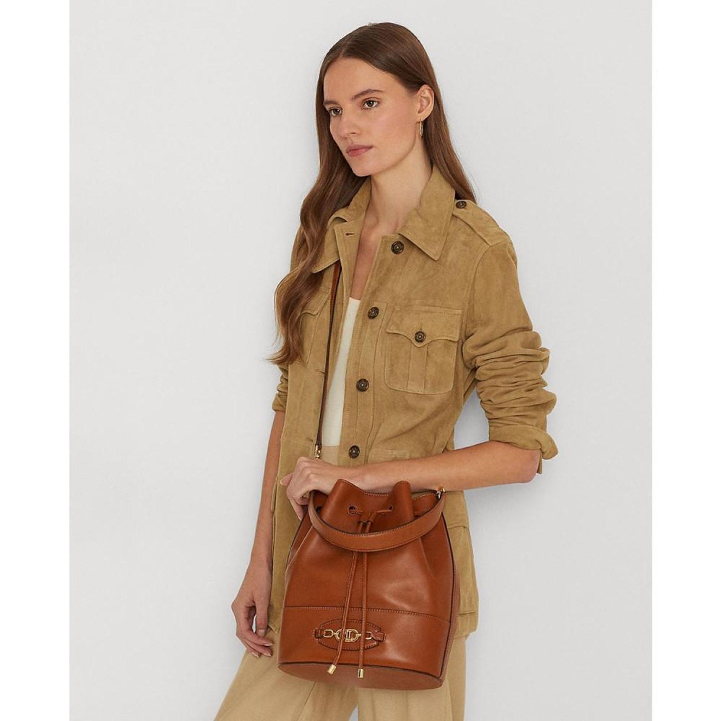 Leather Large Andie Drawstring Bag