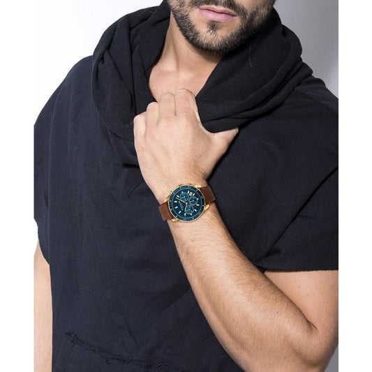 Men's Preston Chronograph Saddle Leather Strap Watch 44mm