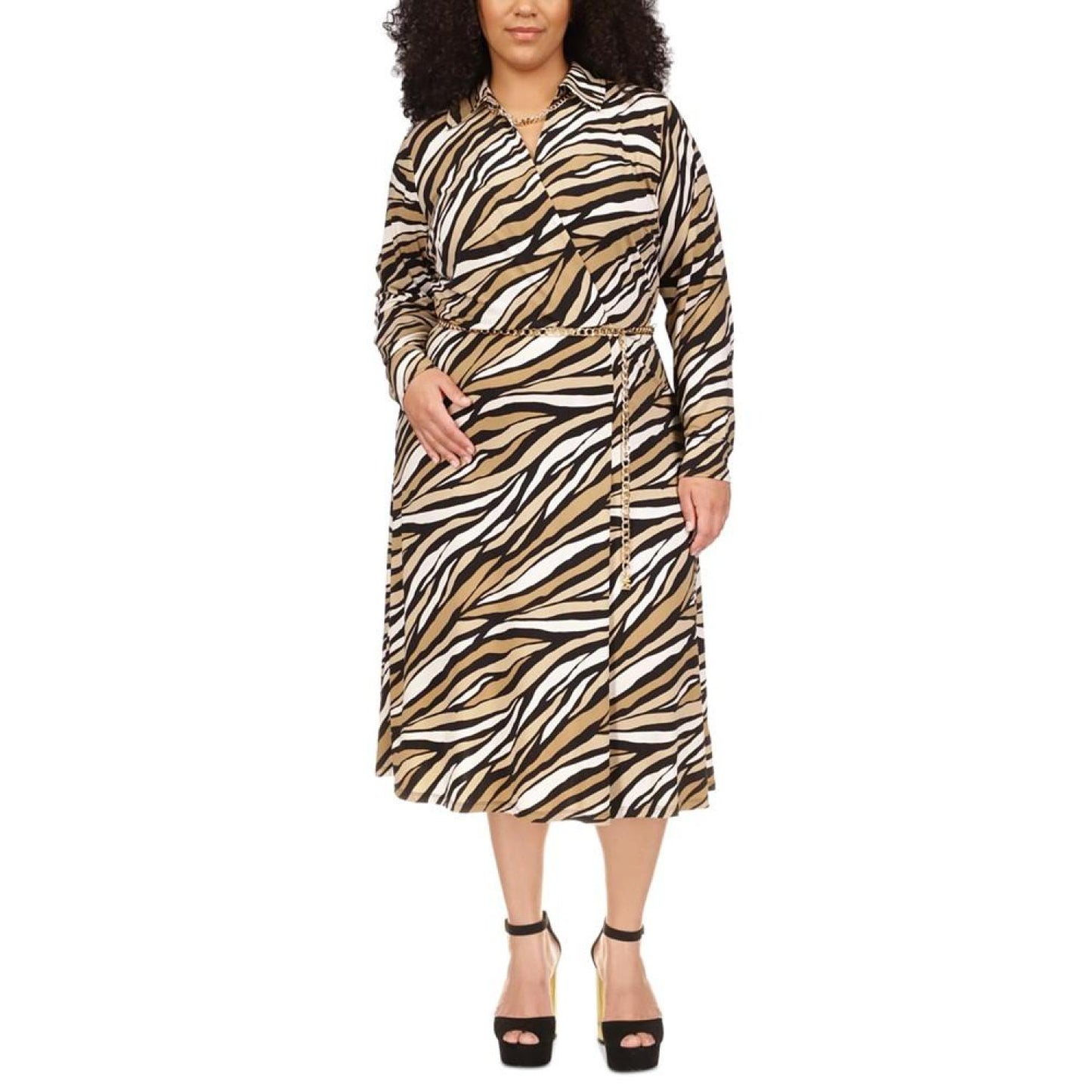 Plus Size Chain-Trimmed Dress