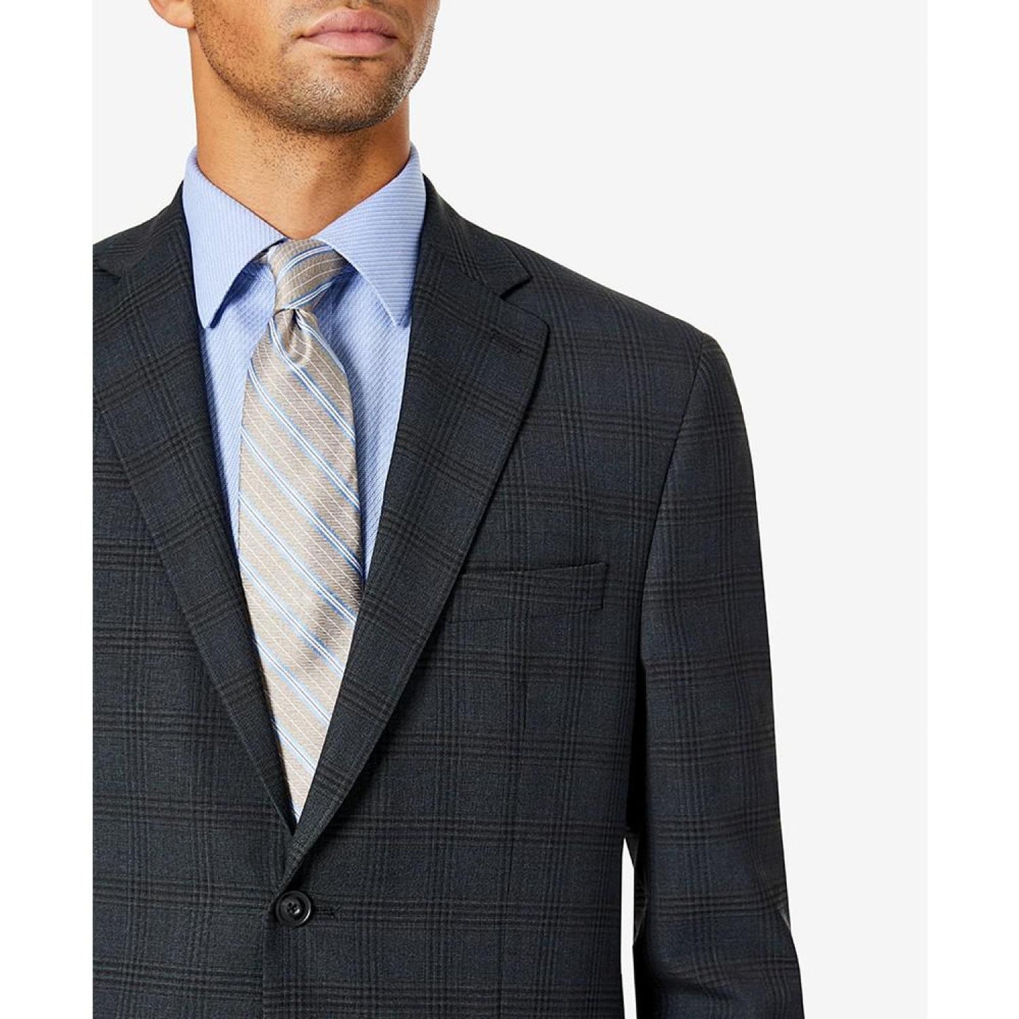 Men's Modern-Fit Airsoft Stretch Wool Suit Jacket
