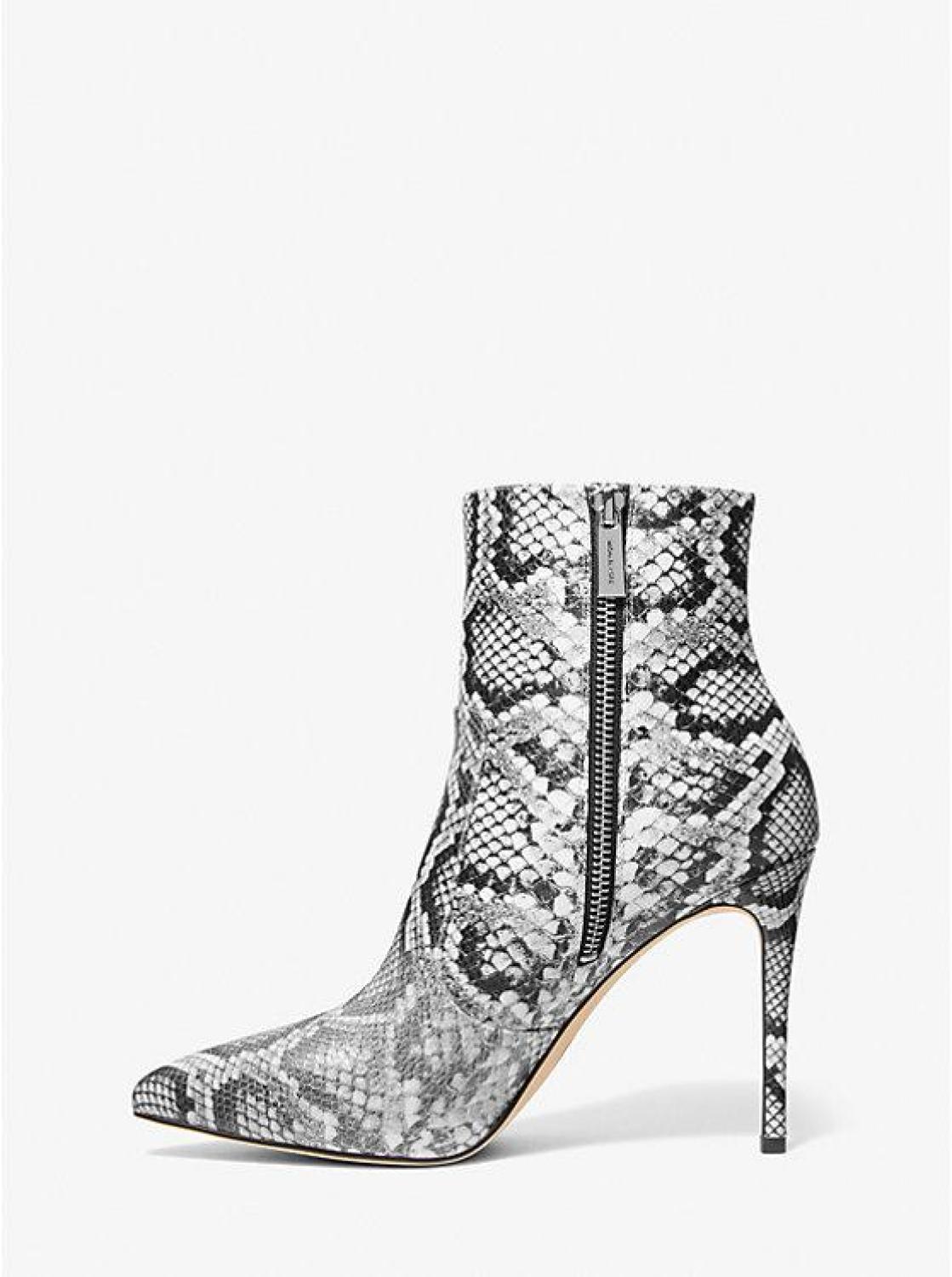 Rue Snake Embossed Leather Ankle Boot