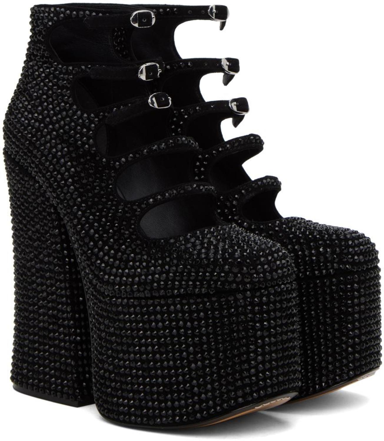 Black 'The Rhinestone Kiki' Heels